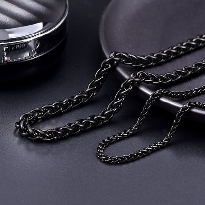 Thin Spiga Wheat Chain Necklace for Men Women, 18''-30''