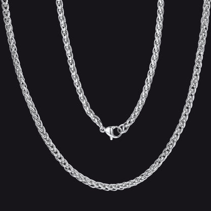 Thin Spiga Wheat Chain Necklace for Men Women, 18''-30''
