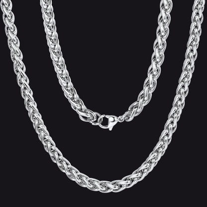 Thin Spiga Wheat Chain Necklace for Men Women, 18''-30''