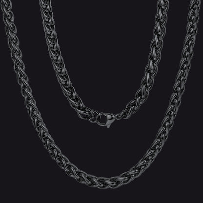 Thin Spiga Wheat Chain Necklace for Men Women, 18''-30''