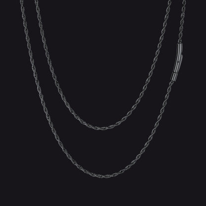 Thin Rope Chain Necklace for Men, 1.5 / 2 / 2.5 / 3MM Width