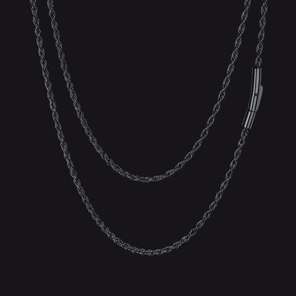 Thin Rope Chain Necklace for Men, 1.5 / 2 / 2.5 / 3MM Width