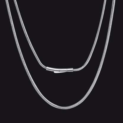 Silver / 1.5 mm / 30 inch 2mm Thin Snake Chain Stainless Steel Necklace for Men