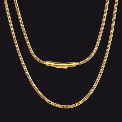 14k Gold / 2.5 mm / 30 inch 2mm Thin Snake Chain Stainless Steel Necklace for Men