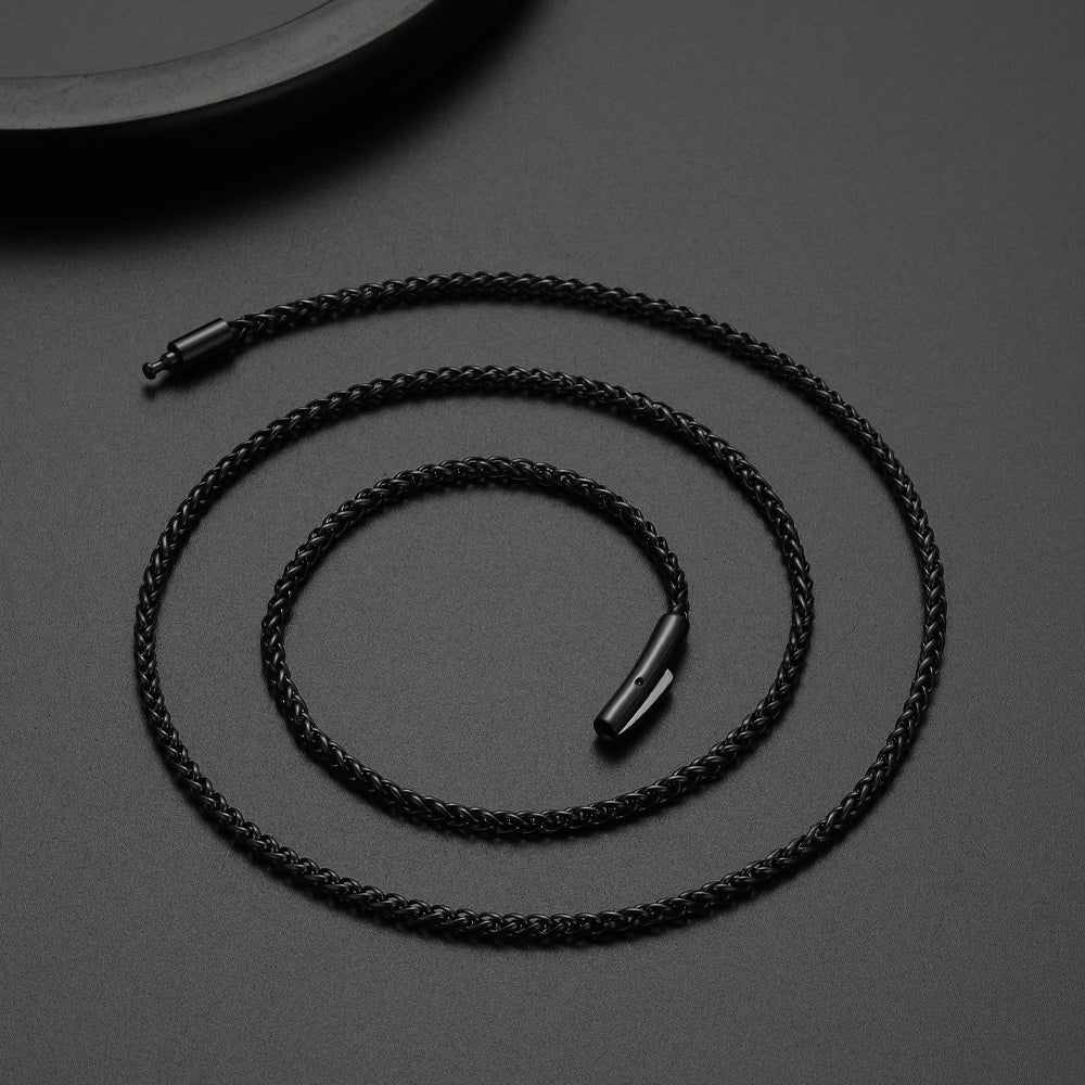 Thin Wheat Chain Necklace for Men, 2.5/3MM Width