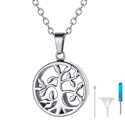 Tree of Life Urn Pendant Necklace for Ashes Memorial Gift