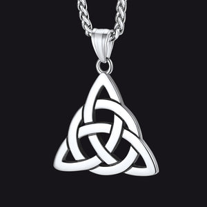 Irish Celtic Knot Necklace for Men Women in Stainless Steel