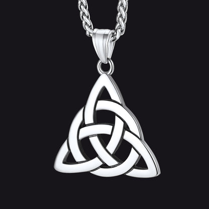 Irish Celtic Trinity Knot Stainless Steel Necklace for Men