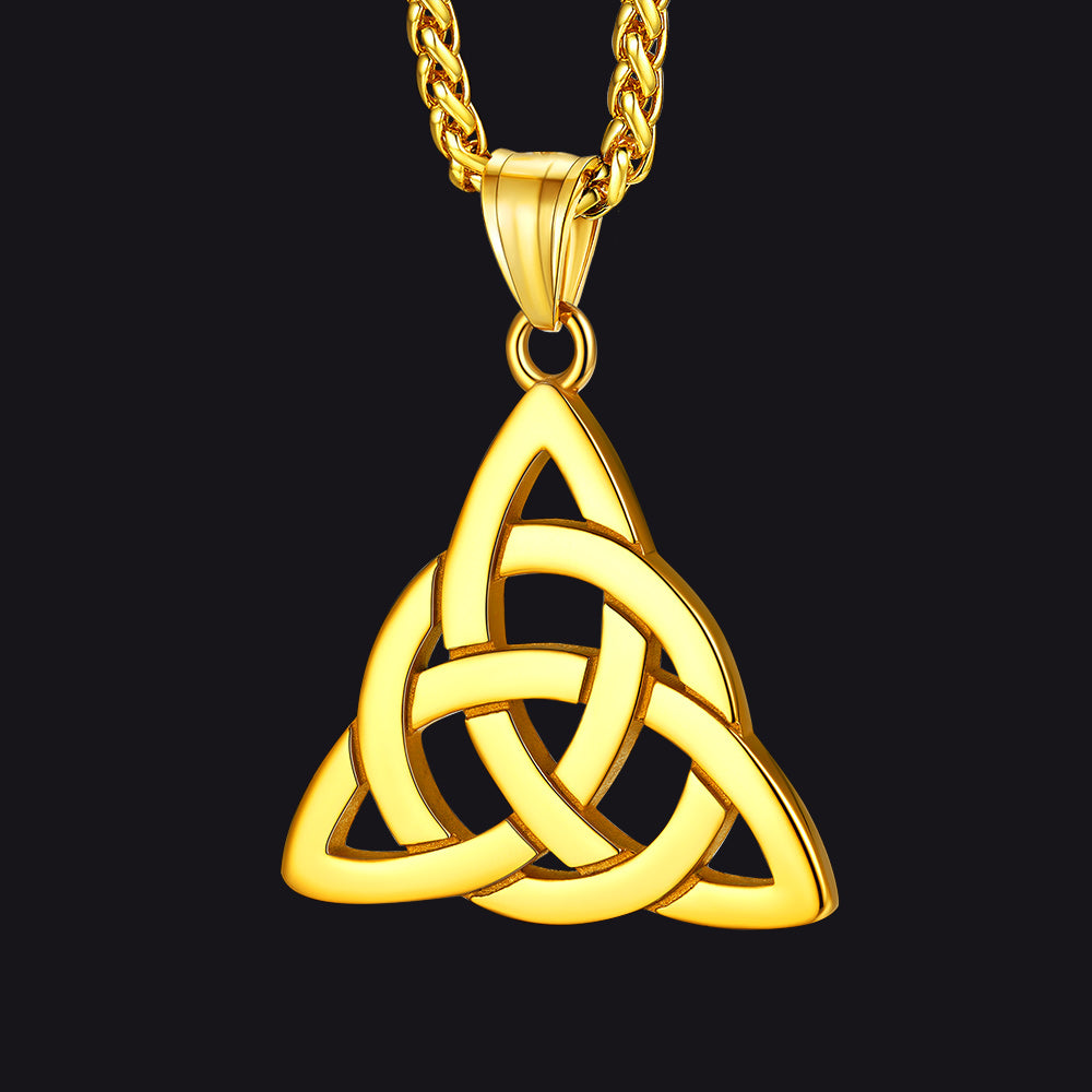 Irish Celtic Trinity Knot Stainless Steel Necklace for Men