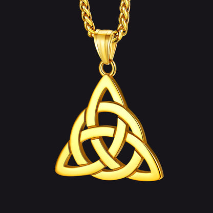 Irish Celtic Trinity Knot Stainless Steel Necklace for Men