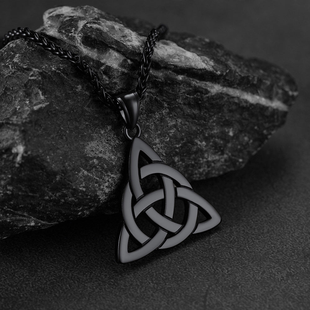 Irish Celtic Trinity Knot Stainless Steel Necklace for Men