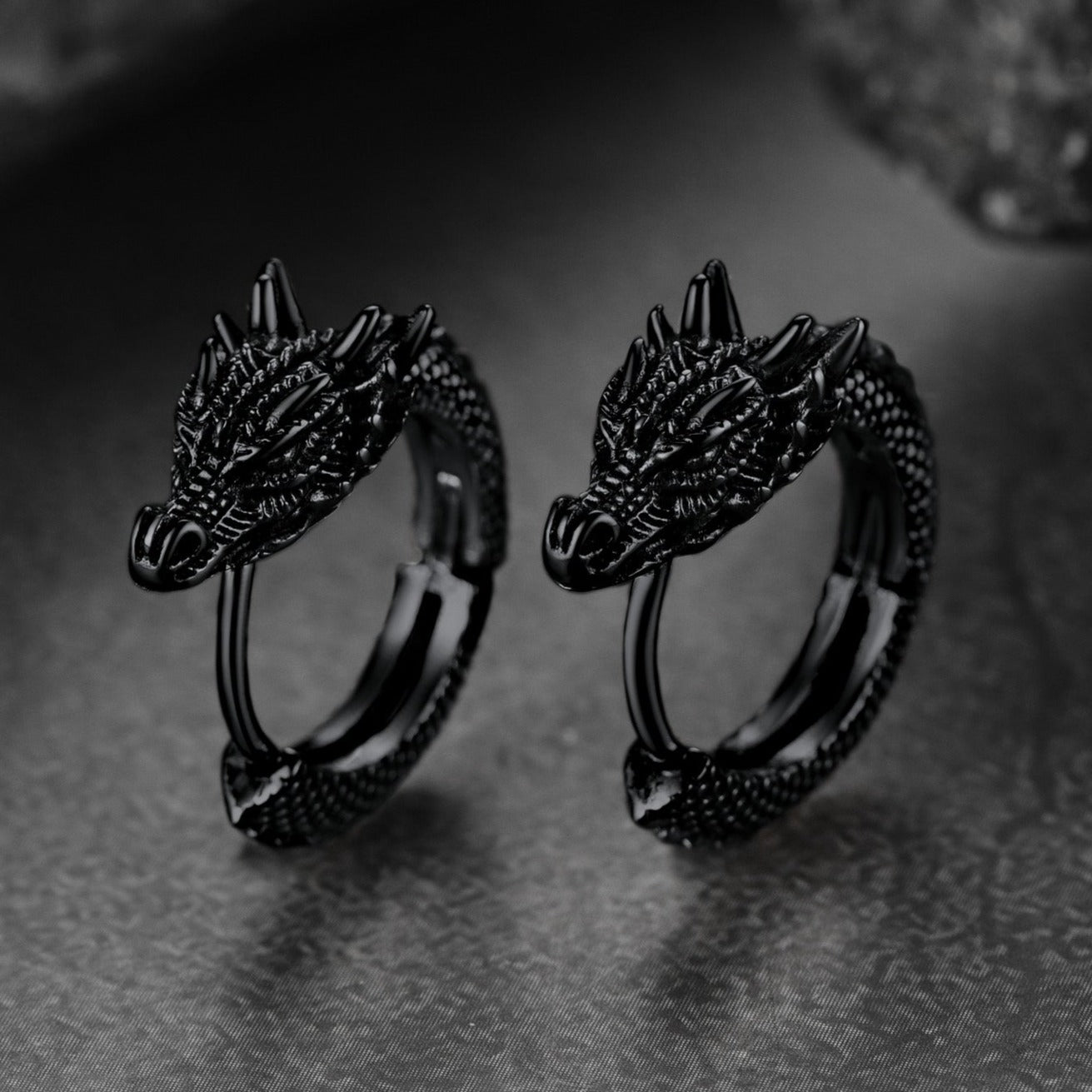 FaithHeart Men's Dragon Hoop Earrings Stainless Steel FaithHeart