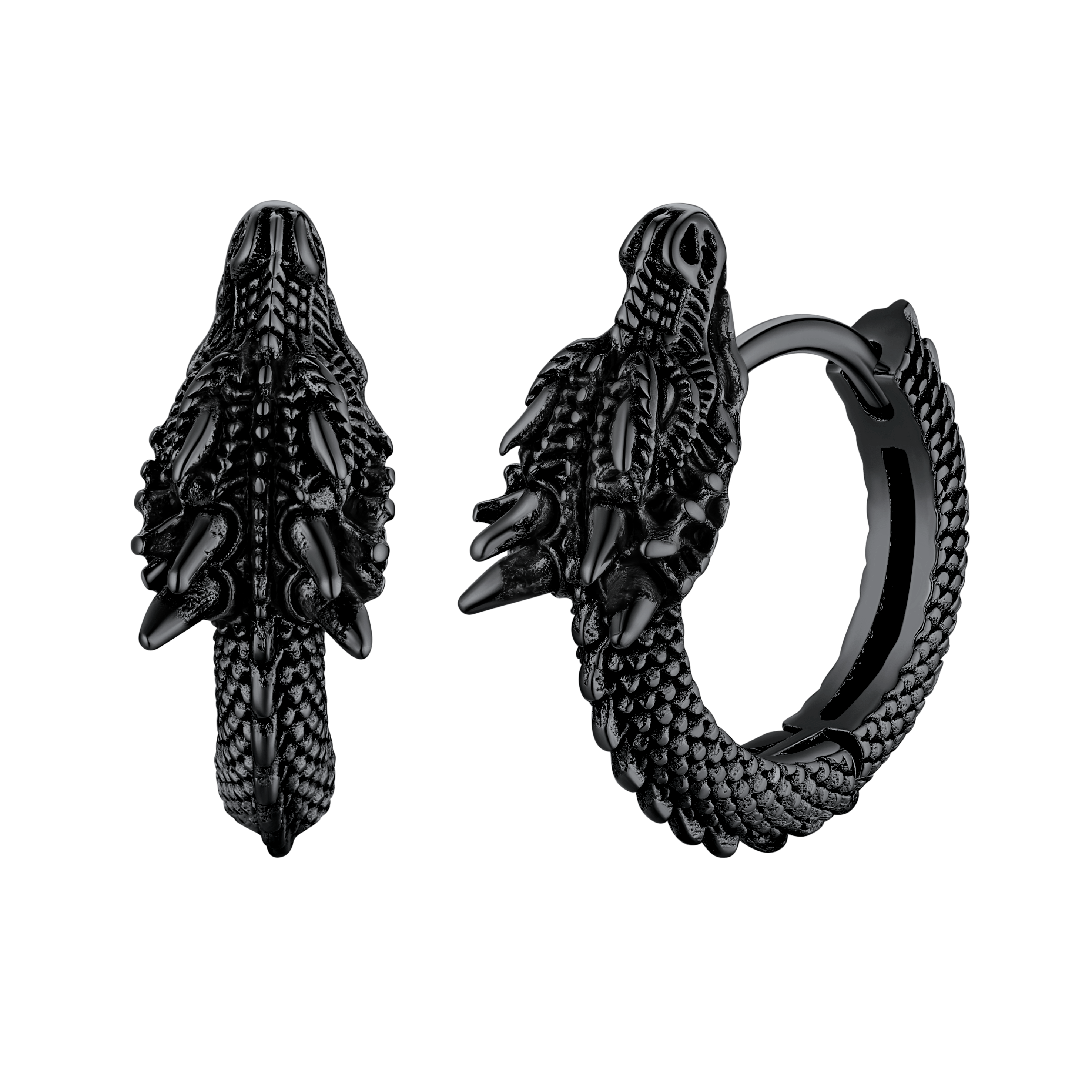 FaithHeart Men's Dragon Hoop Earrings Stainless Steel FaithHeart