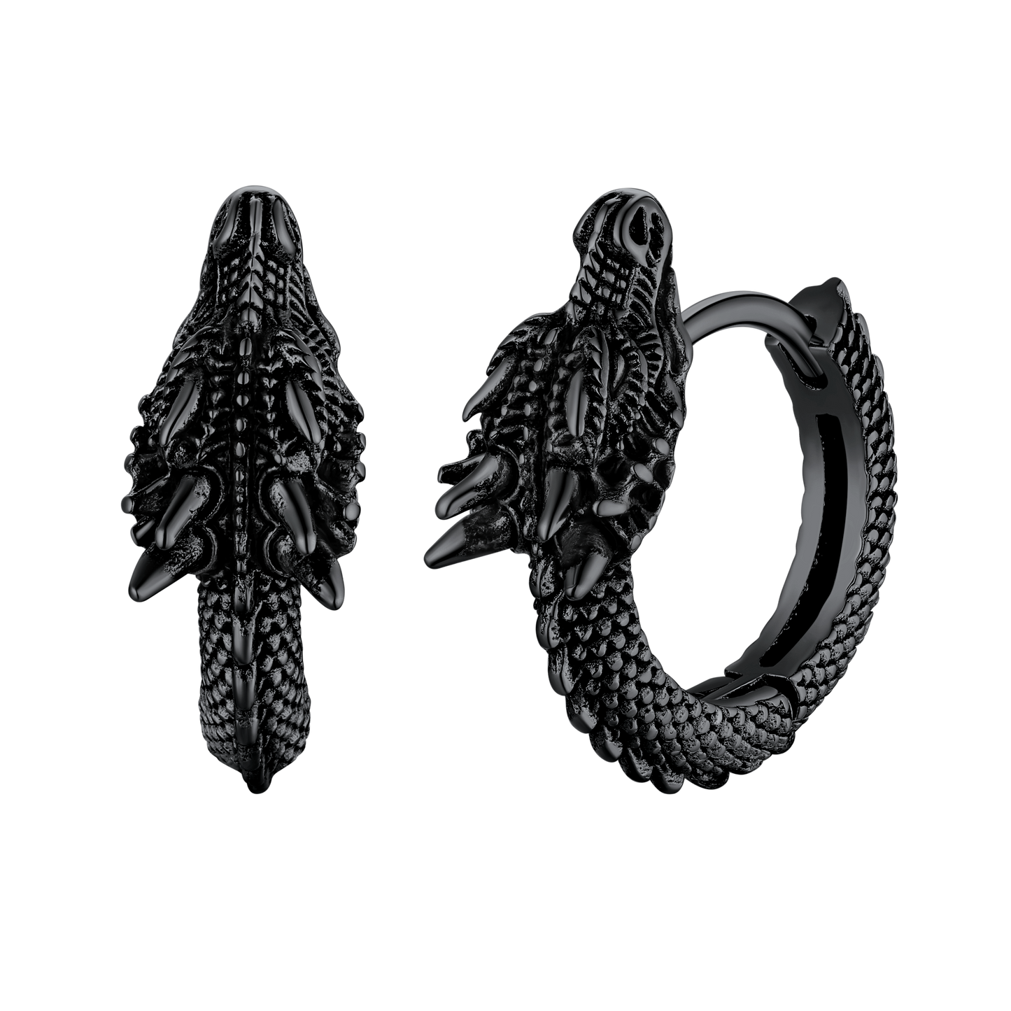 FaithHeart Men's Dragon Hoop Earrings Stainless Steel FaithHeart