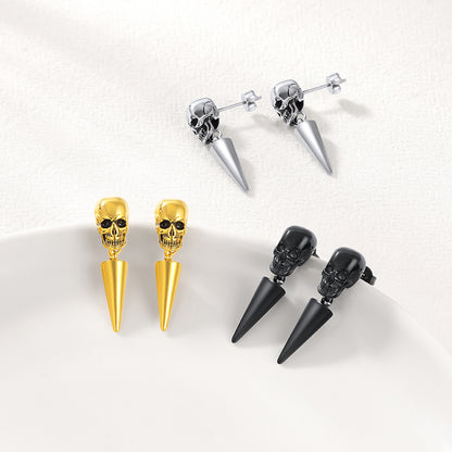 Flash Sale Punk Spike Skull Earrings for Men