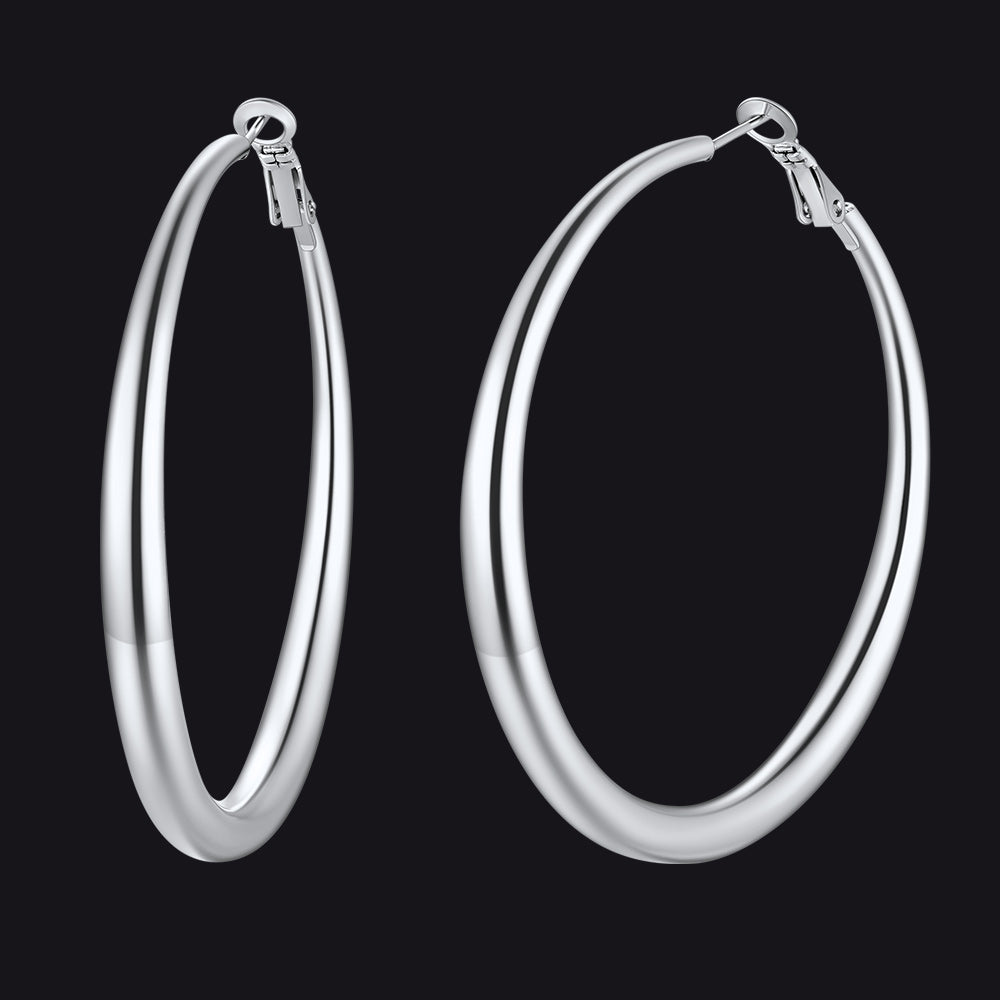 40/60/80mm Simple Thin Hoop Earrings for Women