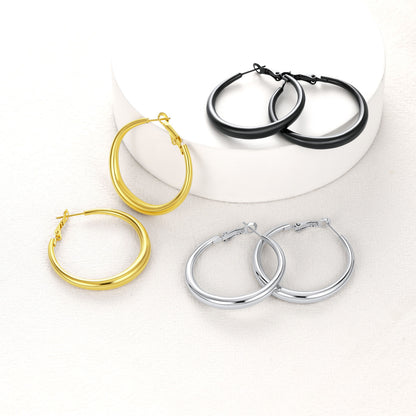40/60/80mm Simple Thin Hoop Earrings for Women