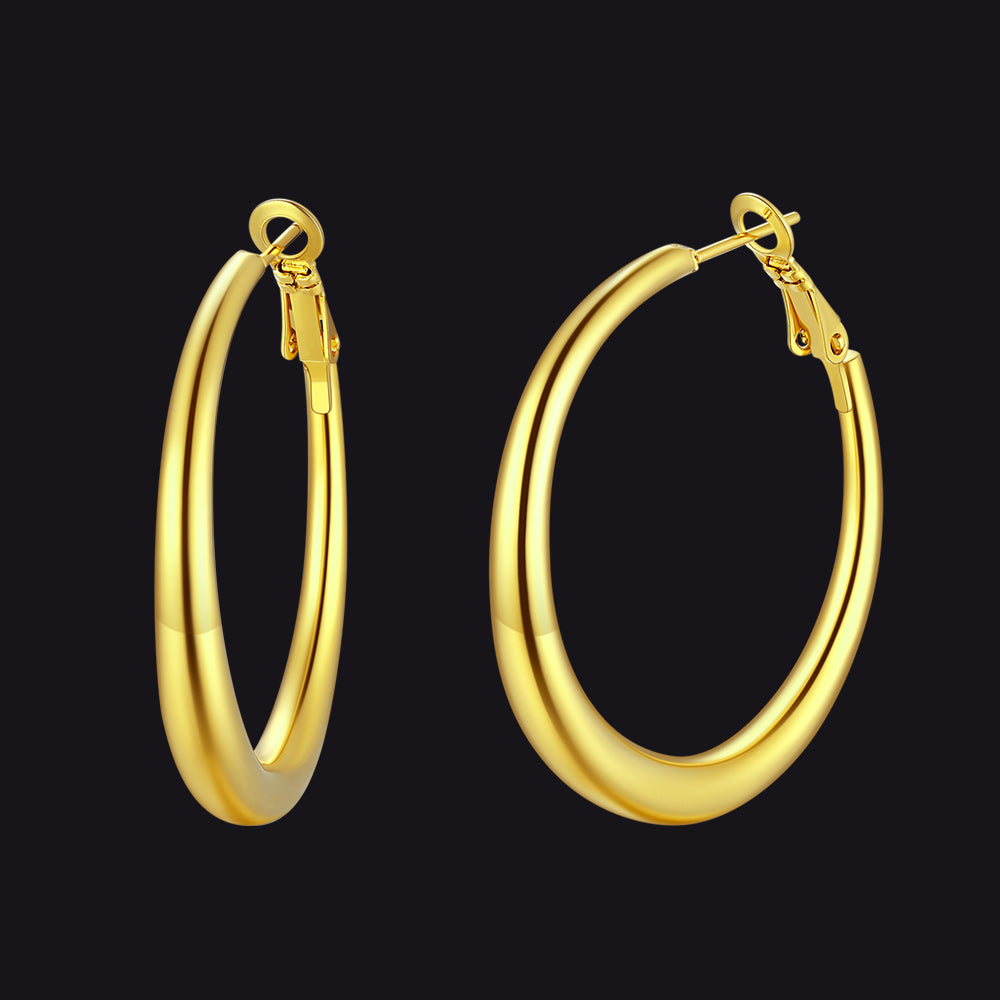 40/60/80mm Simple Thin Hoop Earrings for Women