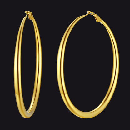 40/60/80mm Simple Thin Hoop Earrings for Women
