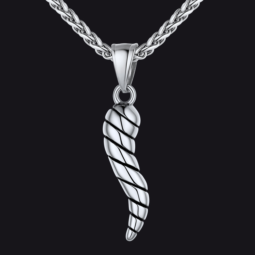 Italian Horn Necklace Cornicello Pendant for Men Women