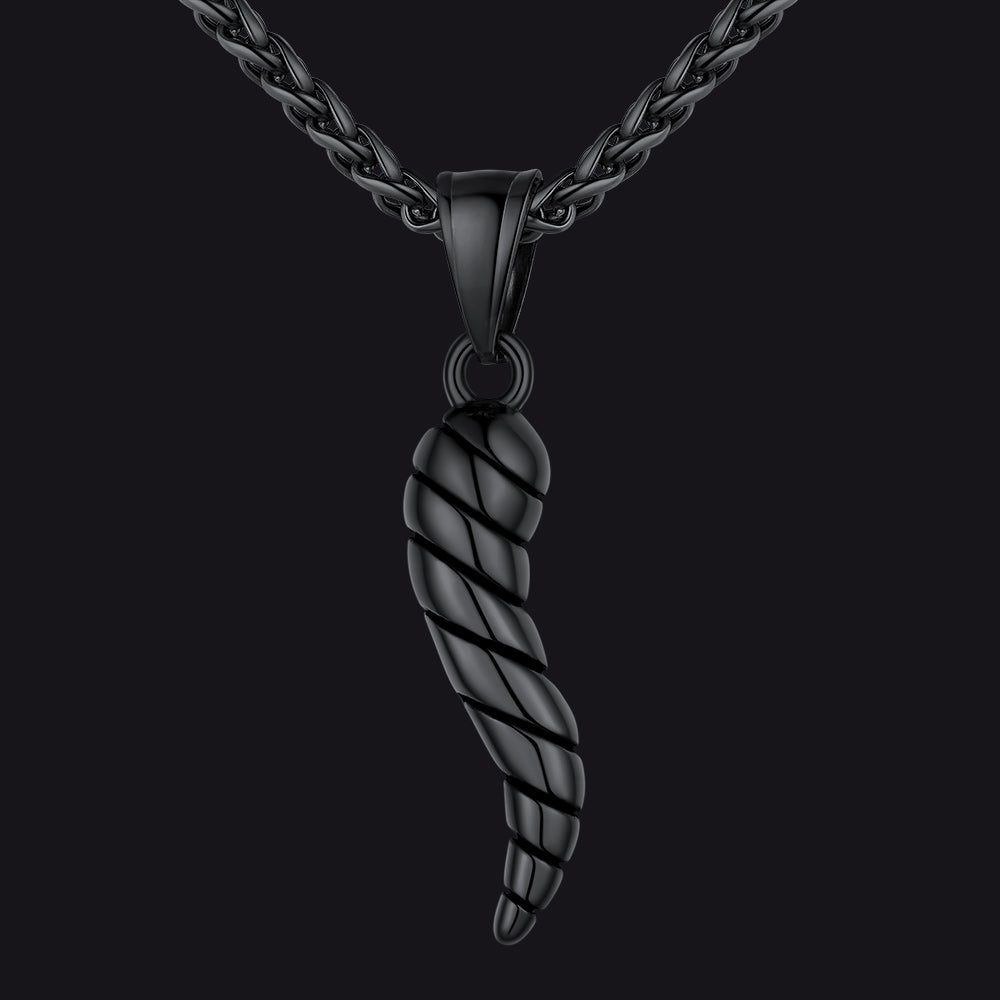 Italian Horn Necklace Cornicello Pendant for Men Women