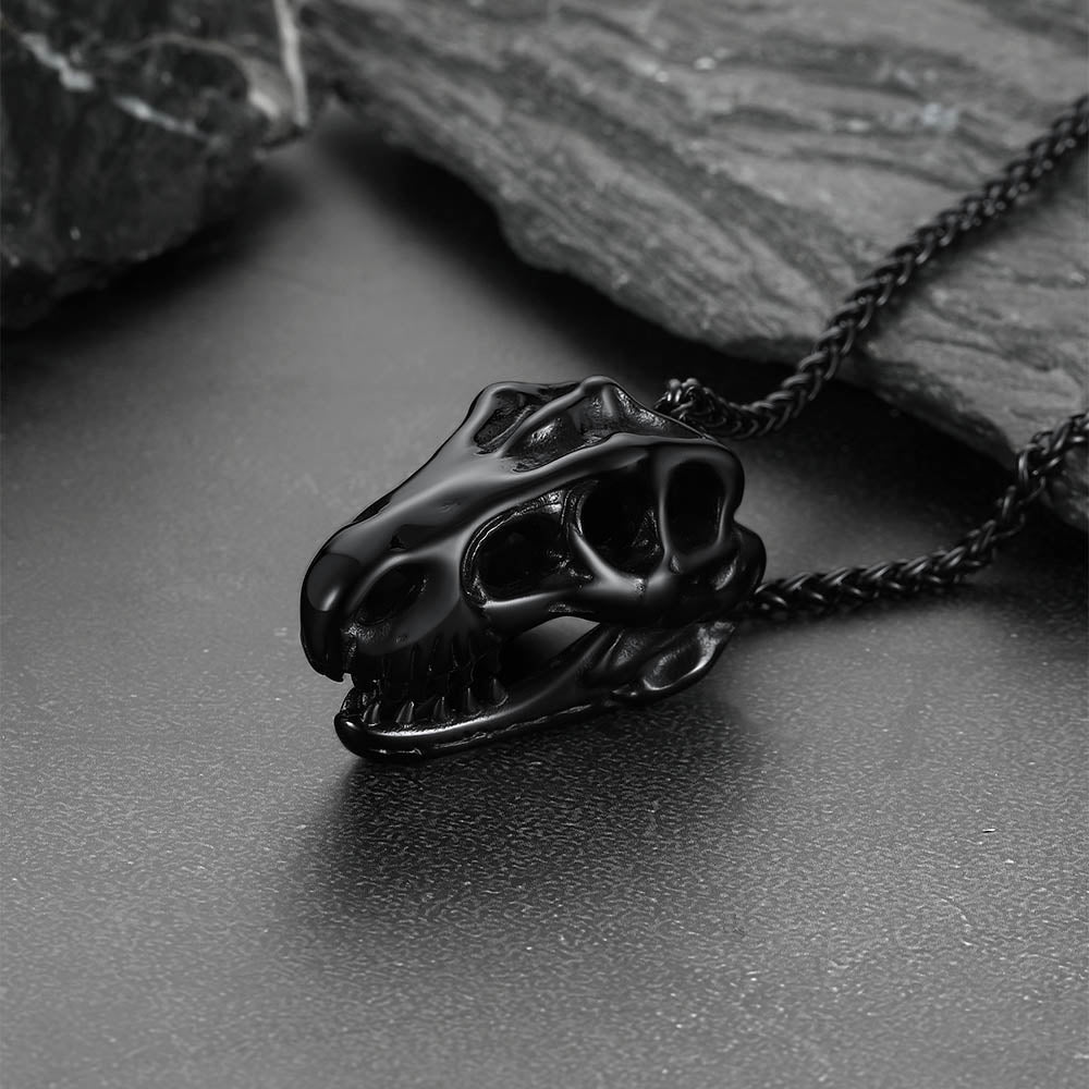 Dinosaur Skull Necklace Skeleton T-Rex Pendant FaithHeart Jewelry