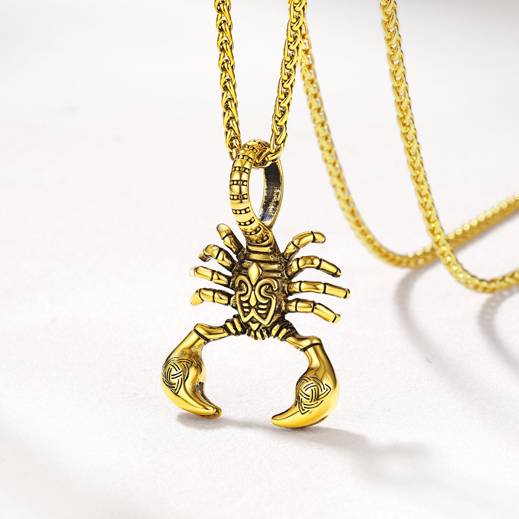 FaithHeart Celtic Knot Scorpion Pendant Necklace for Men FaithHeart