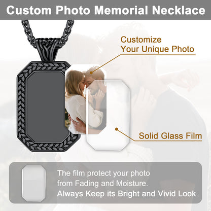 Customized Picture Dog Tag Necklace Photo Pendant for Men FaithHeart