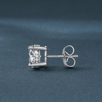Unisex Cubic Zirconia Stud Earrings Round Ear Piercing - FaithHeart Jewelry