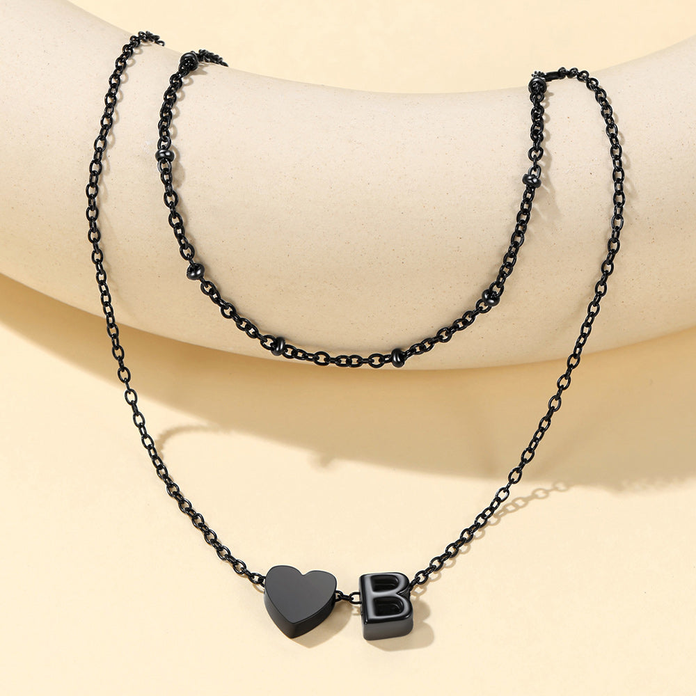 A-Z Initial Heart Layered Anklet Summer Beach Foot Jewelry