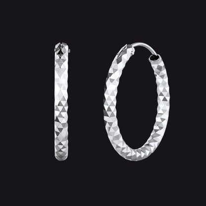 925 Sterling Silver 30/50/70mm Simple Hoop Earrings 3 Sizes for Women