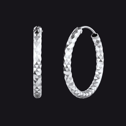 925 Sterling Silver 30/50/70mm Simple Hoop Earrings 3 Sizes for Womenimg