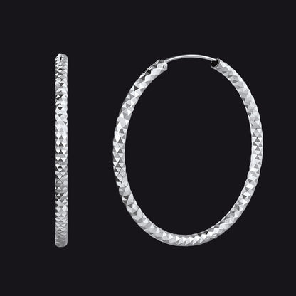 925 Sterling Silver 30/50/70mm Simple Hoop Earrings 3 Sizes for Women