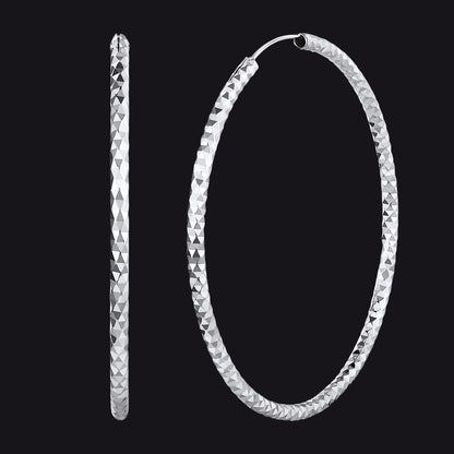 925 Sterling Silver 30/50/70mm Simple Hoop Earrings 3 Sizes for Women