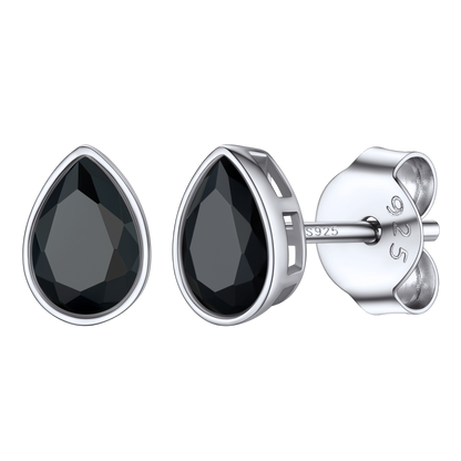 Flash Sale Silver Water Drop Cubic Zirconia Stud Earrings for Women Men