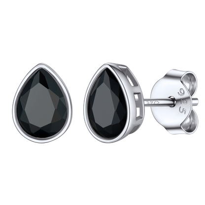 Flash Sale Silver Water Drop Cubic Zirconia Stud Earrings for Women Men