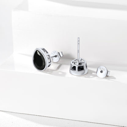 Flash Sale Silver Water Drop Cubic Zirconia Stud Earrings for Women Men