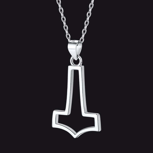 FaithHeart Sterling Silver Viking Thor's Hammer Necklace Pendant For Men FaithHeart