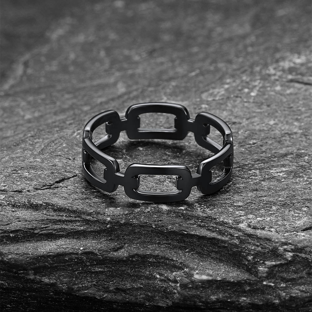 925 Sterling Silver Chain Link Rings for Women Men