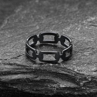 925 Sterling Silver Chain Link Rings for Women Men