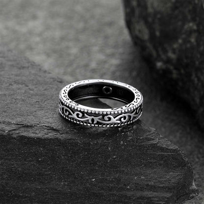 FaithHeart Black Onyx Celtic Symbol Sterling Silver Ring FaithHeart