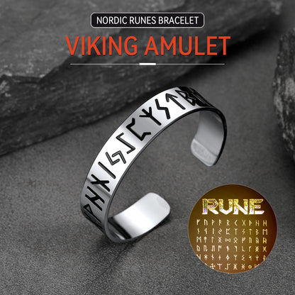 Viking Bracelet Rune Cuff Bangle For Men