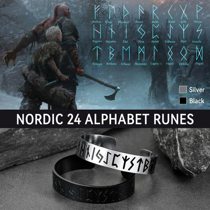 Viking Bracelet Rune Cuff Bangle For Men