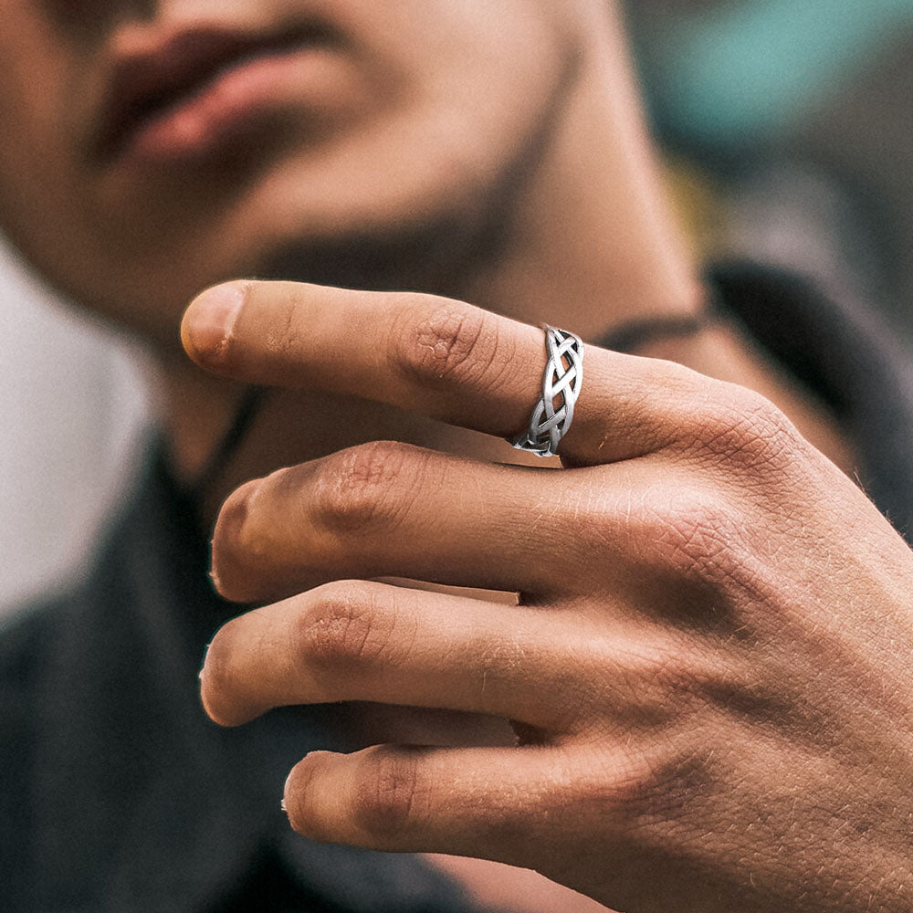 Viking Celtic Knot Band Ring Stainless Steel for Men