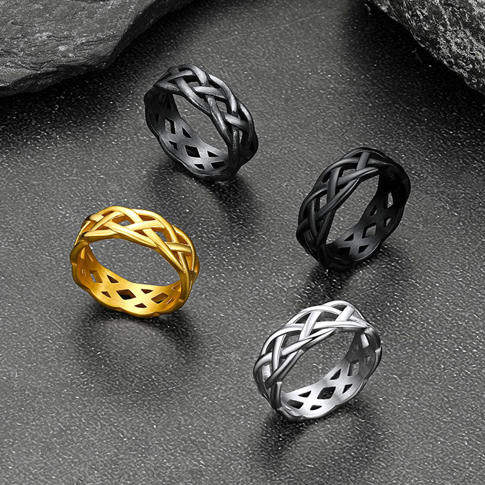 Viking Celtic Knot Band Ring Stainless Steel for Men