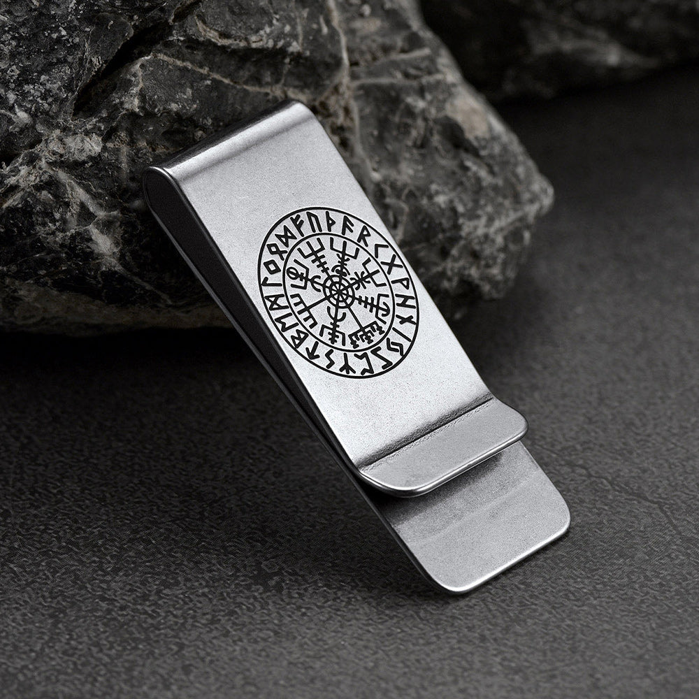 Viking Norse Rune Compass Money Clip Classic Slim Wallets