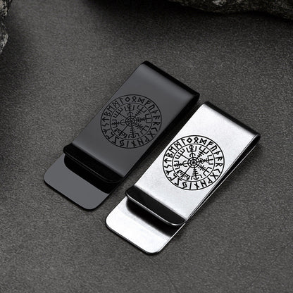 Viking Norse Rune Compass Money Clip Classic Slim Wallets