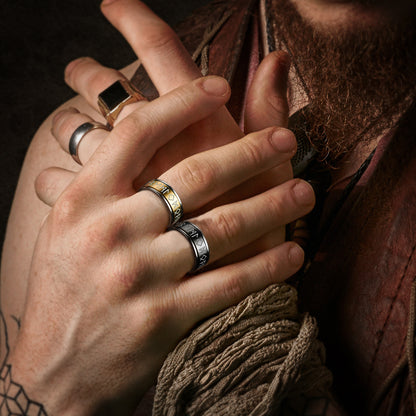 FaithHeart Viking Rune Ring Anxiety Ring For Men