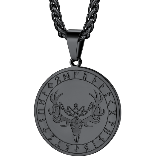 Flash Sale Stainless Steel Norse Viking Deer Necklace For Menimg