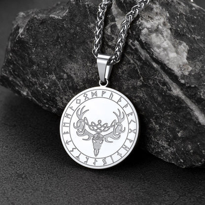 Flash Sale Stainless Steel Norse Viking Deer Necklace For Men